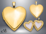 Load image into Gallery viewer, 14K Yellow White Gold Polished Plain 20mm Heart Locket | Build Your Locket Necklace with Engraving, Photo insertions, and Chain Options
