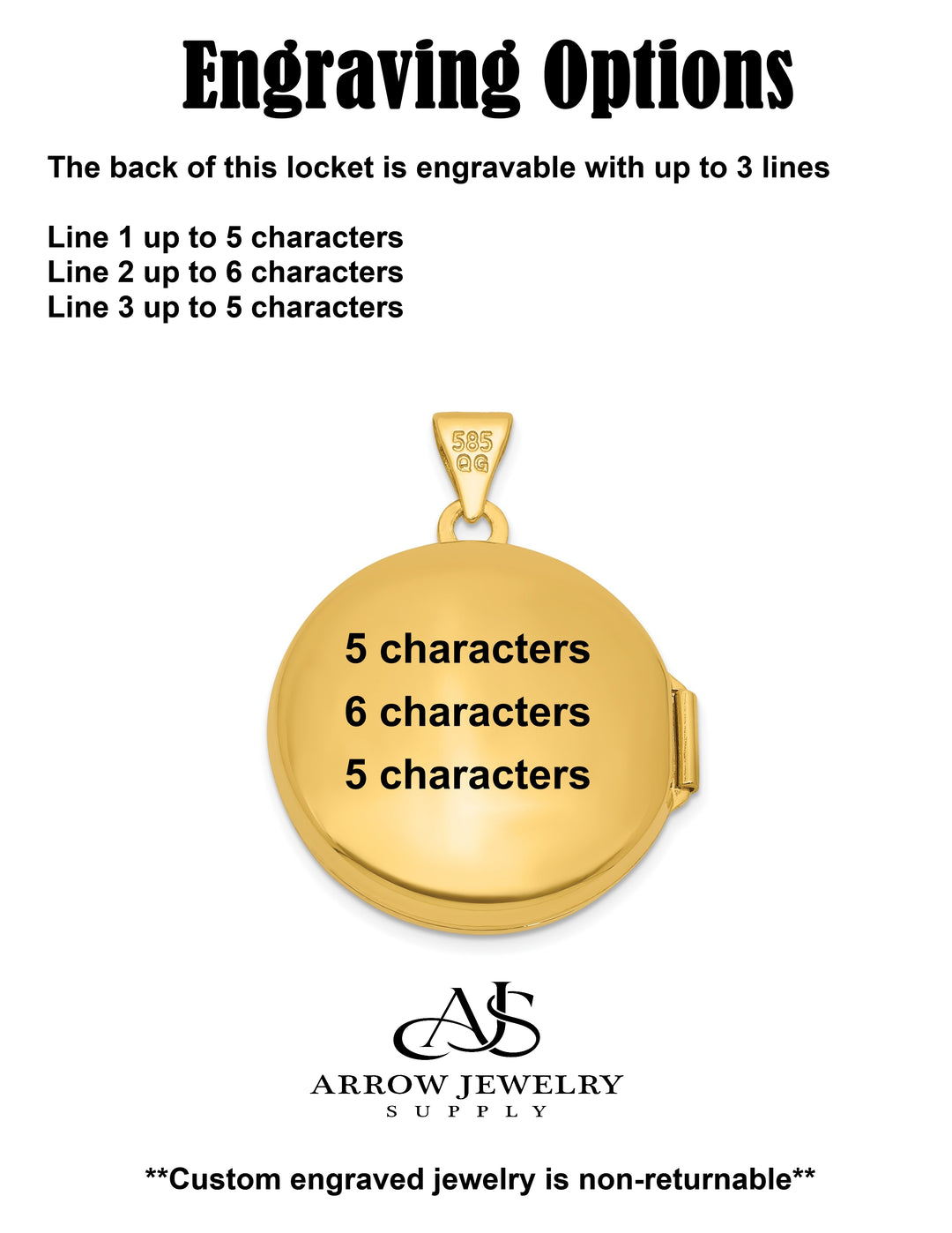 14K Yellow Gold White Rhodium Half Point Diamond Polished Cross 20mm Round Locket | Build Your Locket Necklace with Engraving, Photo insertions, and Chain Options