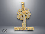 Load image into Gallery viewer, 14K Yellow Gold NAPLES Palm Tree Charm with Necklace Chain Options
