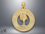 Load image into Gallery viewer, 14K Yellow Gold CHARLESTON Palm Tree Charm with Necklace Chain Options
