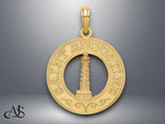 Load image into Gallery viewer, 14K Yellow Gold SAINT AUGUSTINE w/Lighthouse Circle Charm with Necklace Chain Options
