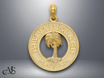 Load image into Gallery viewer, 14K Yellow Gold PAWLEYS ISLAND Palm Tree Charm with Necklace Chain Options
