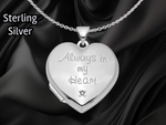 Load image into Gallery viewer, Sterling Silver Rhod-plated &amp; Gold-tone Always In My Heart Dia Heart Locket | Build Your Locket Necklace with Engraving, Photo insertions, and Chain Options
