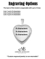 Load image into Gallery viewer, Sterling Silver Rhodium-plated Satin &amp; D/C Diamond Star Heart Locket | Build Your Locket Necklace with Engraving, Photo insertions, and Chain Options
