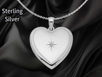 Load image into Gallery viewer, Sterling Silver Rhodium-plated &amp; Diamond 24mm D/C Heart Locket | Build Your Locket Necklace with Engraving, Photo insertions, and Chain Options

