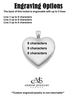 Load image into Gallery viewer, Sterling Silver Rhodium-plated 24mm w/ Diamond Star Design Heart Locket | Build Your Locket Necklace with Engraving, Photo insertions, and Chain Options

