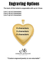 Load image into Gallery viewer, Sterling Silver Gold-plated Diamond Star 20mm Heart Locket | Build Your Locket Necklace with Engraving, Photo insertions, and Chain Options
