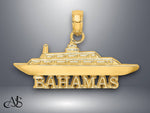 Load image into Gallery viewer, 14K Yellow Gold BAHAMAS Cruise Ship Charm with Necklace Chain Options
