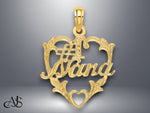 Load image into Gallery viewer, 14K Yellow Gold #1 NANA in Heart Charm with Necklace Chain Options

