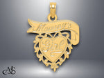 Load image into Gallery viewer, 14K Yellow Gold MOMMY'S GIRL In Heart w/Banner Charm with Necklace Chain Options
