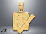 Load image into Gallery viewer, 14K Yellow Gold School Book and Ruler Charm with Necklace Chain Options
