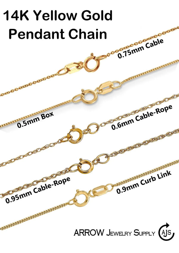 14K Yellow Gold School Book and Ruler Charm with Necklace Chain Options