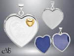 Load image into Gallery viewer, Sterling Silver Rhodium-plated 20mm D/C Grandma Heart Locket | Build Your Locket Necklace with Engraving, Photo insertions, and Chain Options
