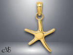 Load image into Gallery viewer, 14K Yellow White Gold Polished Mini Dancing Starfish Charm with Necklace Chain Options
