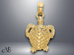 Load image into Gallery viewer, 14K Yellow White Gold Textured Sea Turtle Charm with Necklace Chain Options

