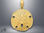 Load image into Gallery viewer, 14K Yellow White Gold Polished Sand Dollar Charm with Necklace Chain Options
