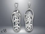 Load image into Gallery viewer, 14K White Gold Flip-Flop Charm with Necklace Chain Options
