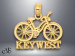 Load image into Gallery viewer, 14K Yellow Gold KEY WEST Bicycle Charm with Necklace Chain Options

