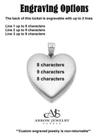 Load image into Gallery viewer, Sterling Silver Filigree Always In My Heart 24mm Heart Locket | Build Your Locket Necklace with Engraving, Photo insertions, and Chain Options
