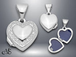 Load image into Gallery viewer, Sterling Silver 10mm Heart Locket | Build Your Locket Necklace with Engraving, Photo insertions, and Chain Options
