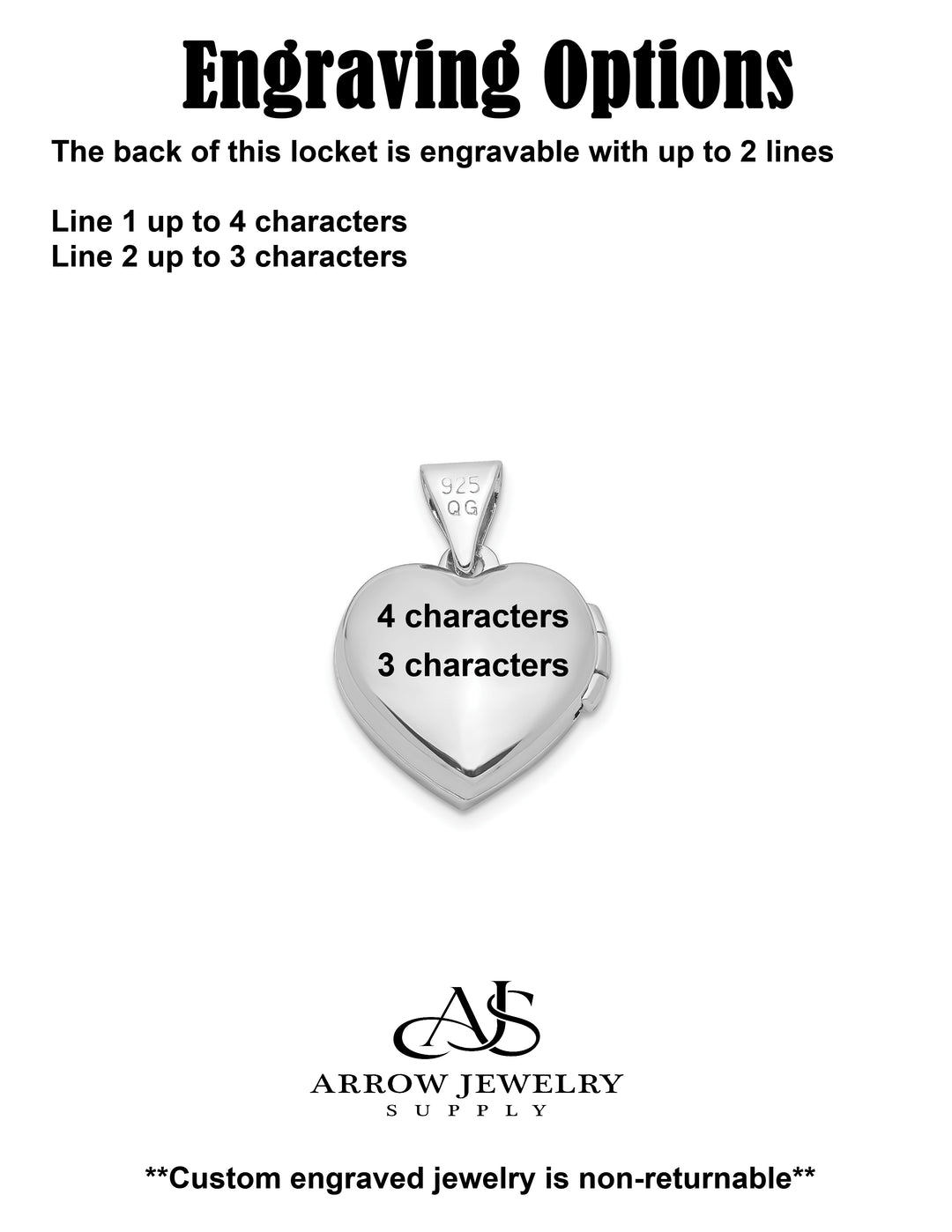 Sterling Silver 13mm Heart Locket | Build Your Locket Necklace with Engraving, Photo insertions, and Chain Options