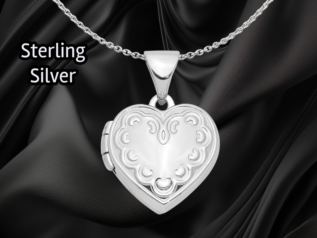 Sterling Silver 13mm Heart Locket | Build Your Locket Necklace with Engraving, Photo insertions, and Chain Options
