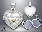Load image into Gallery viewer, Sterling Silver Preciosa Crystal Mom Heart Locket | Build Your Locket Necklace with Engraving, Photo insertions, and Chain Options
