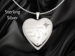 Load image into Gallery viewer, Sterling Silver 20mm 'Love to the moon' Diamond Heart Locket| Build Your Locket Necklace with Engraving, Photo insertions, and Chain Options

