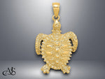 Load image into Gallery viewer, 14K Yellow Gold Sea Turtle with Spiny Shell Charm with Necklace Chain Options
