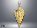 Load image into Gallery viewer, 14K Yellow Gold Polished Wentletrap Shell Charm with Necklace Chain Options
