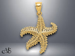 Load image into Gallery viewer, 14K Yellow Gold Starfish Pierced Charm with Necklace Chain Options
