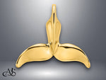 Load image into Gallery viewer, 14K Yellow Gold 3-D Polished Engraved Whale Tail Chain Slide with Necklace Chain Options
