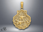 Load image into Gallery viewer, 14K Yellow Gold Reversible Starfish and Coral in Shell Charm with Necklace Chain Options
