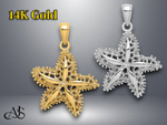 Load image into Gallery viewer, 14K Yellow White Gold Starfish Filigree Charm with Necklace Chain Options
