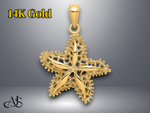 Load image into Gallery viewer, 14K Yellow White Gold Starfish Filigree Charm with Necklace Chain Options
