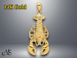 Load image into Gallery viewer, 14K Yellow Gold Moveable Lobster Charm with Necklace Chain Options
