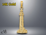 Load image into Gallery viewer, 14K Yellow Gold 3-D Fenwick Island Lighthouse Charm with Necklace Chain Options
