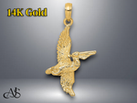 Load image into Gallery viewer, 14K Yellow Gold 3-D Pelican Flying Charm with Necklace Chain Options
