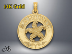 Load image into Gallery viewer, 14K Yellow Gold SANIBEL with Starfish Circle Charm with Necklace Chain Options
