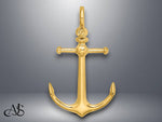 Load image into Gallery viewer, 14K Yellow Gold 3-D Anchor Shackle Bail Charm with Necklace Chain Options
