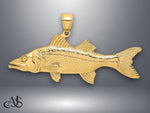 Load image into Gallery viewer, 14K Yellow Gold 3-D Snook Fish Charm with Necklace Chain Options
