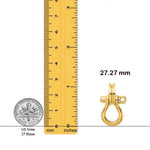 Load image into Gallery viewer, 14K Yellow Gold 3-D Large Shackle - Pulley Bail Charm with Necklace Chain Options
