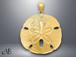 Load image into Gallery viewer, 14K Yellow Gold Polished Sand Dollar Charm with Necklace Chain Options
