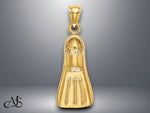 Load image into Gallery viewer, 14K Yellow Gold 3-D Scuba Flipper Charm with Necklace Chain Options
