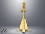 Load image into Gallery viewer, 14K Yellow Gold 3-D Moveable Danforth Anchor Charm with Necklace Chain Options
