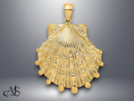 Load image into Gallery viewer, 14K Yellow Gold Lion's Paw Shell Charm with Necklace Chain Options
