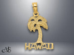 Load image into Gallery viewer, 14K Yellow Gold HAWAII Palm Tree Charm with Necklace Chain Options
