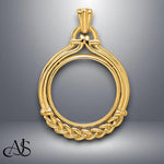 Load image into Gallery viewer, 14K Gold Coin Bezel: Wheat Braid for 16.5mm US Eagle 1/10 oz
