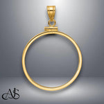 Load image into Gallery viewer, 14K Gold Coin Bezel Mounting: Reeded Edge Screw Top
