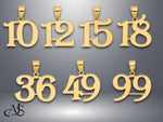 Load image into Gallery viewer, 14K Solid Gold Number Pendant: Polished Yellow or White Gold Charm
